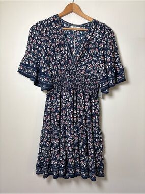 Max Studio Floral Smocked Waist Mini Dress NWT Size M